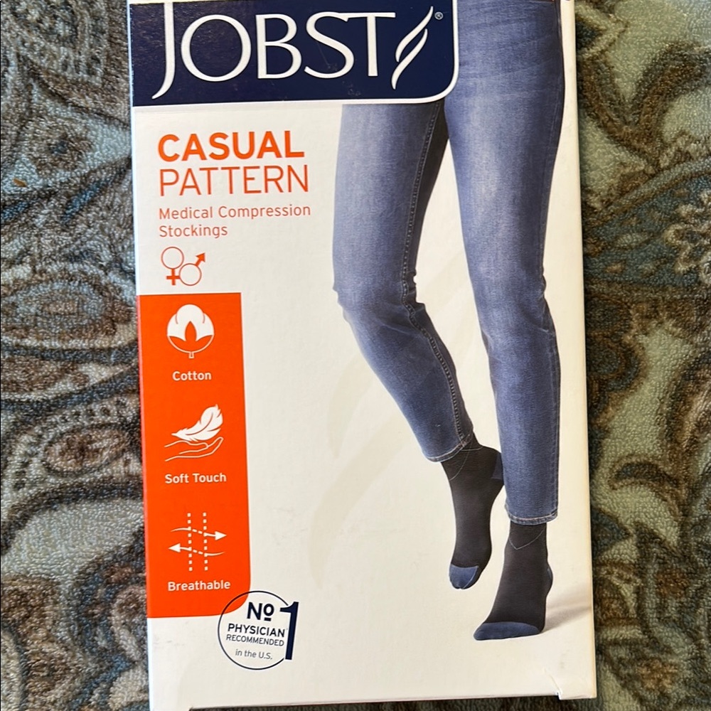 JOBST Casual Pattern Compression trouser socks 20-30 mmHg gunmetal grey